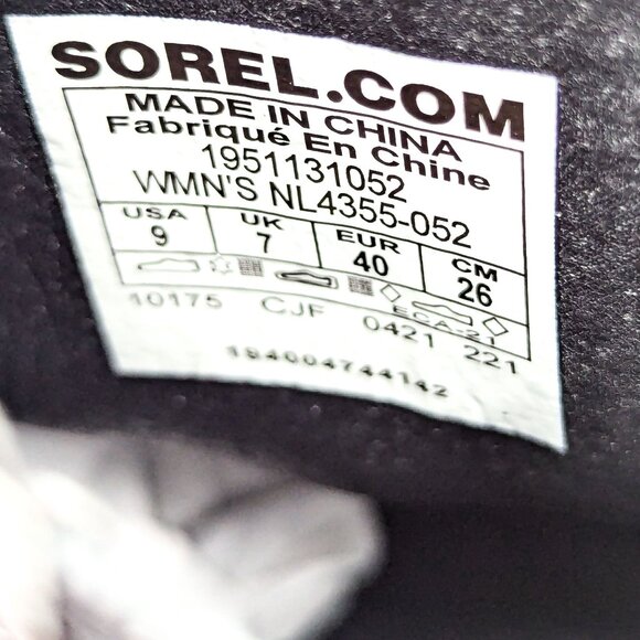 Sorel Women Joan of Arctic Wedge III Grey Stone Leather Lug Chelsea Boots sz 9 - Picture 9 of 10